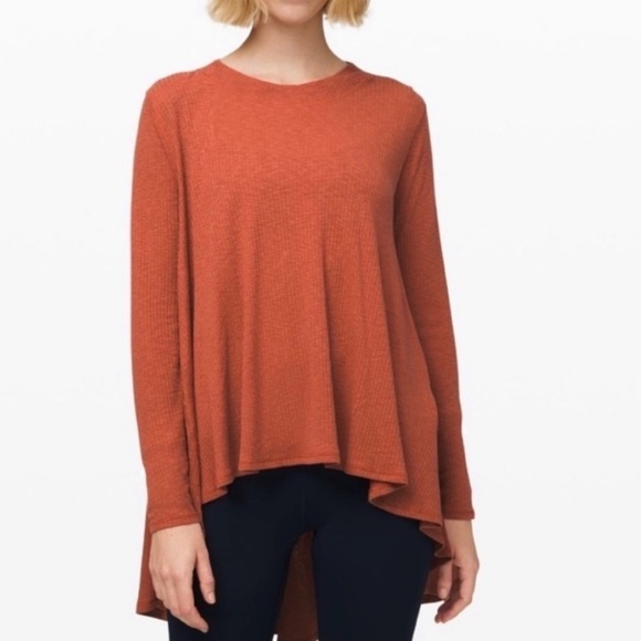 LULULEMON Rustic Clay "Dare to Drape" Long Sleeve Top Size XXS - Picture 2 of 13